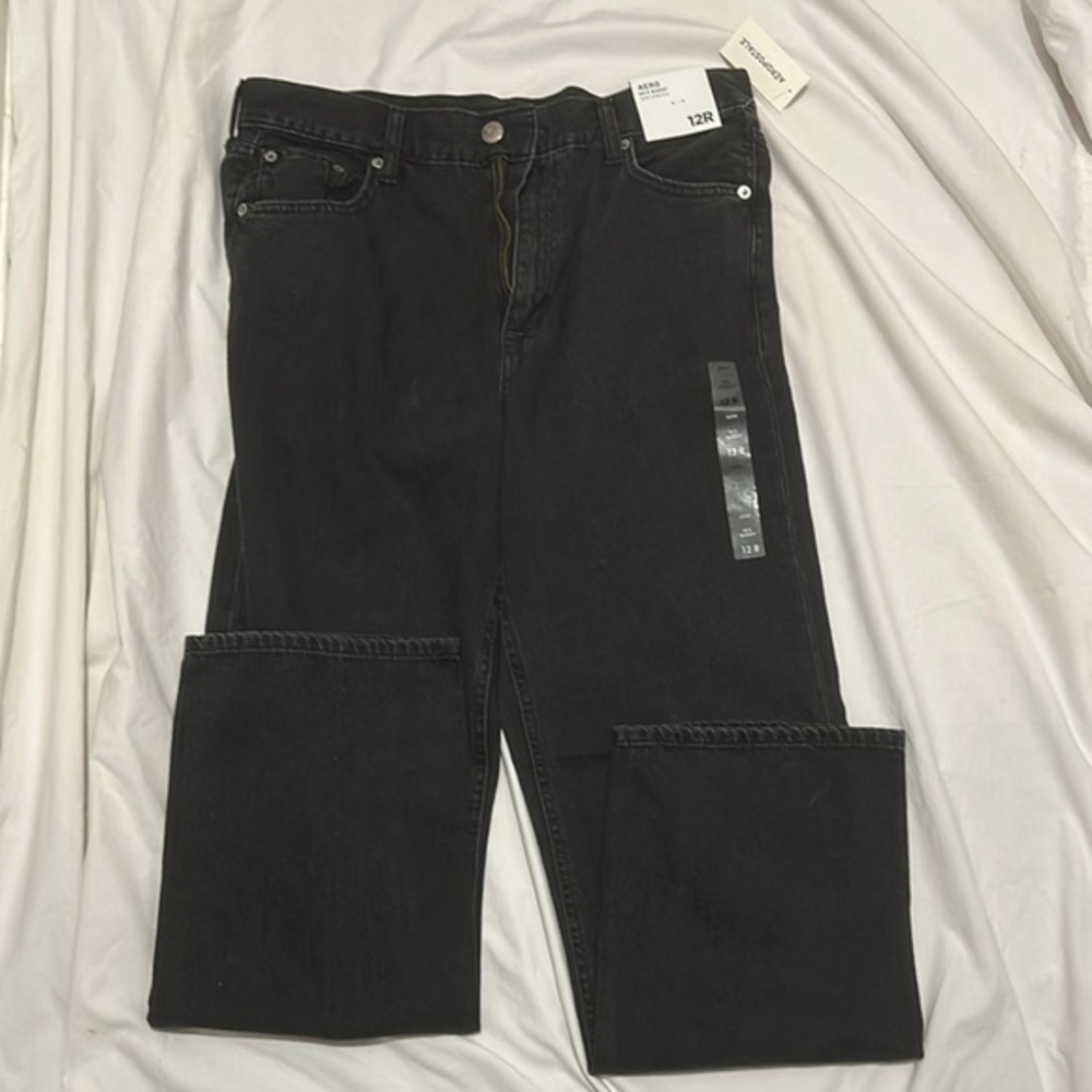 Women’s Aeropostale Black Flare Wide Leg Jeans Size 12 Regular